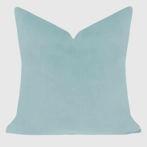 Laura Parks Euro Spa Blue Solid Velvet Pillow Covers (set of )